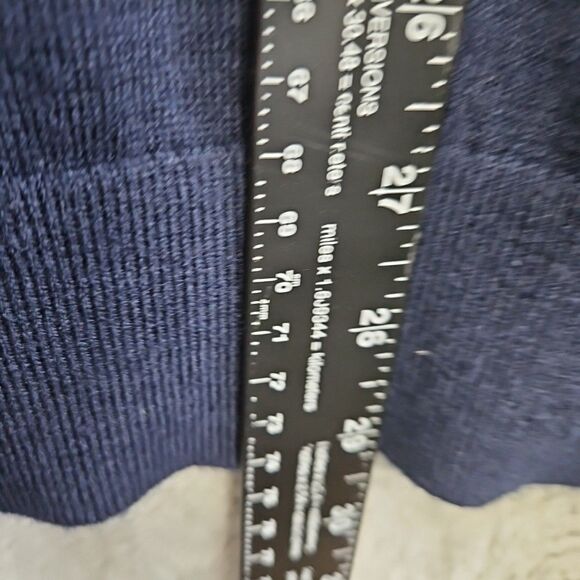 Express Navy Turtleneck Women's Med tunic Marino Wool nylon Sweater soft - Picture 3 of 10